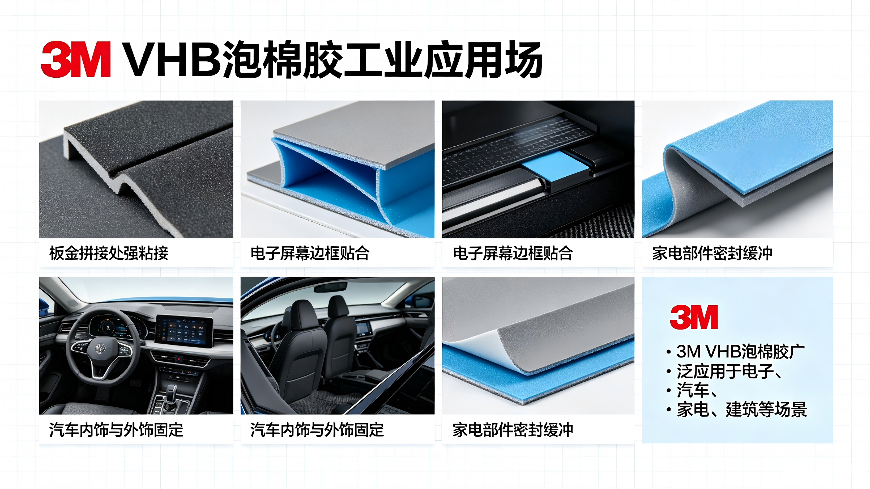 3M VHB 5952系列 黑色丙烯酸泡棉胶带